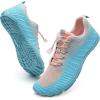 WateLves Water Shoes Men Women Beach Barefoot Aqua Socks Breathable Wide Swim Outdoor Walking Anti Slip Pool Shoes for Hiking Kayaking Diving Surfing(A-pink/Blue)