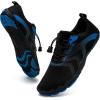 WateLves Water Shoes Men Women Beach Barefoot Aqua Socks Breathable Wide Swim Outdoor Walking Anti Slip Pool Shoes for Hiking Kayaking Diving Surfing(B-black/Blue)