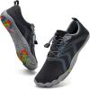 WateLves Water Shoes Men Women Beach Barefoot Aqua Socks Breathable Wide Swim Outdoor Walking Anti Slip Pool Shoes for Hiking Kayaking Diving Surfing(B-grey)