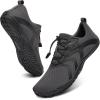 WateLves Water Shoes Men Women Beach Barefoot Aqua Socks Breathable Wide Swim Outdoor Walking Anti Slip Pool Shoes for Hiking Kayaking Diving Surfing(B-dark Grey)