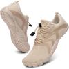 WateLves Water Shoes Men Women Beach Barefoot Aqua Socks Breathable Wide Swim Outdoor Walking Anti Slip Pool Shoes for Hiking Kayaking Diving Surfing(B-beige)