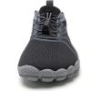 WateLves Water Shoes Men Women Beach Barefoot Aqua Socks Breathable Wide Swim Outdoor Walking Anti Slip Pool Shoes for Hiking Kayaking Diving Surfing(B-grey)