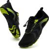 WateLves Water Shoes Men Women Beach Barefoot Aqua Socks Breathable Wide Swim Outdoor Walking Anti Slip Pool Shoes for Hiking Kayaking Diving Surfing(B-black/Green)