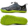 WateLves Water Shoes Men Women Beach Barefoot Aqua Socks Breathable Wide Swim Outdoor Walking Anti Slip Pool Shoes for Hiking Kayaking Diving Surfing(C-grey/Green)