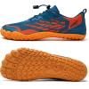 WateLves Water Shoes Men Women Beach Barefoot Aqua Socks Breathable Wide Swim Outdoor Walking Anti Slip Pool Shoes for Hiking Kayaking Diving Surfing(C-blue/Orange)