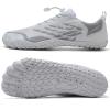 WateLves Water Shoes Men Women Beach Barefoot Aqua Socks Breathable Wide Swim Outdoor Walking Anti Slip Pool Shoes for Hiking Kayaking Diving Surfing(C-white/Grey)