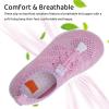 WateLves Water Shoes for Toddler Little Kid Minimalist Wide Barefoot Zero Drop Sole Splay Naturally Aqua Sneakers Boys Girls(Dq/Pink)
