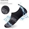 WateLves Water Shoes for Womens Mens Barefoot Quick-Dry Aqua Socks for Beach Swim Surf Yoga Exercise New Translucent Color Soles(Bohemia Black)