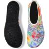 WateLves Water Shoes for Womens Mens Barefoot Quick-Dry Aqua Socks for Beach Swim Surf Yoga Exercise New Translucent Color Soles(Colorful Flowers)