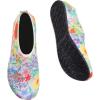 WateLves Water Shoes for Womens Mens Barefoot Quick-Dry Aqua Socks for Beach Swim Surf Yoga Exercise New Translucent Color Soles(Colorful Flowers)