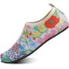 WateLves Water Shoes for Womens Mens Barefoot Quick-Dry Aqua Socks for Beach Swim Surf Yoga Exercise New Translucent Color Soles(Colorful Flowers)