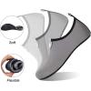 WateLves Water Shoes for Womens Mens Barefoot Quick-Dry Aqua Socks for Beach Swim Surf Yoga Exercise New Translucent Color Soles(Dots Light Gray)