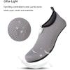 WateLves Water Shoes for Womens Mens Barefoot Quick-Dry Aqua Socks for Beach Swim Surf Yoga Exercise New Translucent Color Soles(Dots Light Gray)