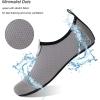 WateLves Water Shoes for Womens Mens Barefoot Quick-Dry Aqua Socks for Beach Swim Surf Yoga Exercise New Translucent Color Soles(Dots Light Gray)