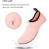 WateLves Water Shoes for Womens Mens Barefoot Quick-Dry Aqua Socks for Beach Swim Surf Yoga Exercise New Translucent Color Soles(Dots Naked Orange)