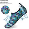 WateLves Water Shoes for Womens Mens Barefoot Quick-Dry Aqua Socks for Beach Swim Surf Yoga Exercise New Translucent Color Soles(Fishscale Blackgreen)