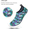 WateLves Water Shoes for Womens Mens Barefoot Quick-Dry Aqua Socks for Beach Swim Surf Yoga Exercise New Translucent Color Soles(Fishscale Blackgreen)