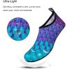 WateLves Water Shoes for Womens Mens Barefoot Quick-Dry Aqua Socks for Beach Swim Surf Yoga Exercise New Translucent Color Soles(Fishscale Bluegreen)