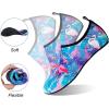 WateLves Water Shoes for Womens Mens Barefoot Quick-Dry Aqua Socks for Beach Swim Surf Yoga Exercise New Translucent Color Soles(Flamingo Leaves)