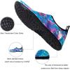 WateLves Water Shoes for Womens Mens Barefoot Quick-Dry Aqua Socks for Beach Swim Surf Yoga Exercise New Translucent Color Soles(Flamingo Leaves)