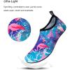 WateLves Water Shoes for Womens Mens Barefoot Quick-Dry Aqua Socks for Beach Swim Surf Yoga Exercise New Translucent Color Soles(Flamingo Leaves)