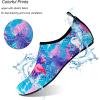 WateLves Water Shoes for Womens Mens Barefoot Quick-Dry Aqua Socks for Beach Swim Surf Yoga Exercise New Translucent Color Soles(Flamingo Leaves)