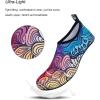 WateLves Water Shoes for Womens Mens Barefoot Quick-Dry Aqua Socks for Beach Swim Surf Yoga Exercise New Translucent Color Soles(Flower Gradient)