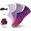 WateLves Water Shoes for Womens Mens Barefoot Quick-Dry Aqua Socks for Beach Swim Surf Yoga Exercise New Translucent Color Soles(Flower Gradient)