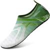 WateLves Water Shoes for Womens Mens Barefoot Quick-Dry Aqua Socks for Beach Swim Surf Yoga Exercise New Translucent Color Soles(Jy.gray Green)