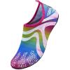 WateLves Water Shoes for Womens Mens Barefoot Quick-Dry Aqua Socks for Beach Swim Surf Yoga Exercise New Translucent Color Soles(Jy.rainbow)