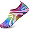 WateLves Water Shoes for Womens Mens Barefoot Quick-Dry Aqua Socks for Beach Swim Surf Yoga Exercise New Translucent Color Soles(Jy.rainbow)