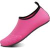 WateLves Water Shoes for Womens Mens Barefoot Quick-Dry Aqua Socks for Beach Swim Surf Yoga Exercise New Translucent Color Soles(Lt.rose)