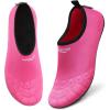 WateLves Water Shoes for Womens Mens Barefoot Quick-Dry Aqua Socks for Beach Swim Surf Yoga Exercise New Translucent Color Soles(Lt.rose)