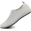 WateLves Water Shoes for Womens Mens Barefoot Quick-Dry Aqua Socks for Beach Swim Surf Yoga Exercise New Translucent Color Soles(Lxg.beige)