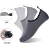 WateLves Water Shoes for Womens Mens Barefoot Quick-Dry Aqua Socks for Beach Swim Surf Yoga Exercise New Translucent Color Soles(Lxy.gray)