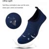 WateLves Water Shoes for Womens Mens Barefoot Quick-Dry Aqua Socks for Beach Swim Surf Yoga Exercise New Translucent Color Soles(Lxy.navy)