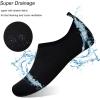 WateLves Water Shoes for Womens Mens Barefoot Quick-Dry Aqua Socks for Beach Swim Surf Yoga Exercise New Translucent Color Soles(N.black)