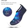WateLves Water Shoes for Womens Mens Barefoot Quick-Dry Aqua Socks for Beach Swim Surf Yoga Exercise New Translucent Color Soles(Nebula Blackblue)