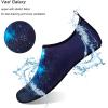 WateLves Water Shoes for Womens Mens Barefoot Quick-Dry Aqua Socks for Beach Swim Surf Yoga Exercise New Translucent Color Soles(Nebula Blackblue)