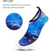 WateLves Water Shoes for Womens Mens Barefoot Quick-Dry Aqua Socks for Beach Swim Surf Yoga Exercise New Translucent Color Soles(Nebula Blue)