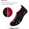 WateLves Water Shoes for Womens Mens Barefoot Quick-Dry Aqua Socks for Beach Swim Surf Yoga Exercise New Translucent Color Soles(Pj.black Red)