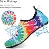 WateLves Water Shoes for Womens Mens Barefoot Quick-Dry Aqua Socks for Beach Swim Surf Yoga Exercise New Translucent Color Soles(Rainbow Tie Dye)