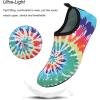 WateLves Water Shoes for Womens Mens Barefoot Quick-Dry Aqua Socks for Beach Swim Surf Yoga Exercise New Translucent Color Soles(Rainbow Tie Dye)