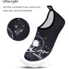 WateLves Water Shoes for Womens Mens Barefoot Quick-Dry Aqua Socks for Beach Swim Surf Yoga Exercise New Translucent Color Soles(Skull Black)