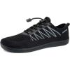 WateLves Wide Diabetic Shoes Mens Womens Water-Beach-Swim-Barefoot Shoes Breathable & Non-Slip & Optimal Relaxation Walking Sneakers(Black)