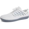 WateLves Wide Diabetic Shoes Mens Womens Water-Beach-Swim-Barefoot Shoes Breathable & Non-Slip & Optimal Relaxation Walking Sneakers(Gray White)
