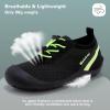 WateLves Wide Toddler Water Shoes Kids Barefoot Athletic Sneakers Girls Boys Quick Dry Aqua Socks for Beach Hiking Swim Kayak Sport Accessories, Camping Essentials(Black/Green)