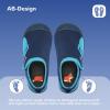 WateLves Wide Toddler Water Shoes Kids Quick Dry Barefoot Shoes Girls Boys Aqua Athletic Sneakers for Beach Hiking Swim Kayak Sport Accessories, Camping Essentials(Navy Blue)