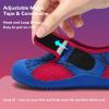 WateLves Wide Toddler Water Shoes Kids Quick Dry Barefoot Shoes Girls Boys Aqua Athletic Sneakers for Beach Hiking Swim Kayak Sport Accessories, Camping Essentials(Blue Red)