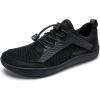 WateLves Wide Water Shoes Mens Womens Barefoot Minimalist Walking Shoes Beach Casual Sneakers Zero Drop Sole(Black)